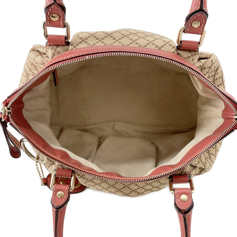 GUCCI Diamante Sukey 2wayBag Pink/Beige247902 Canvas Leather