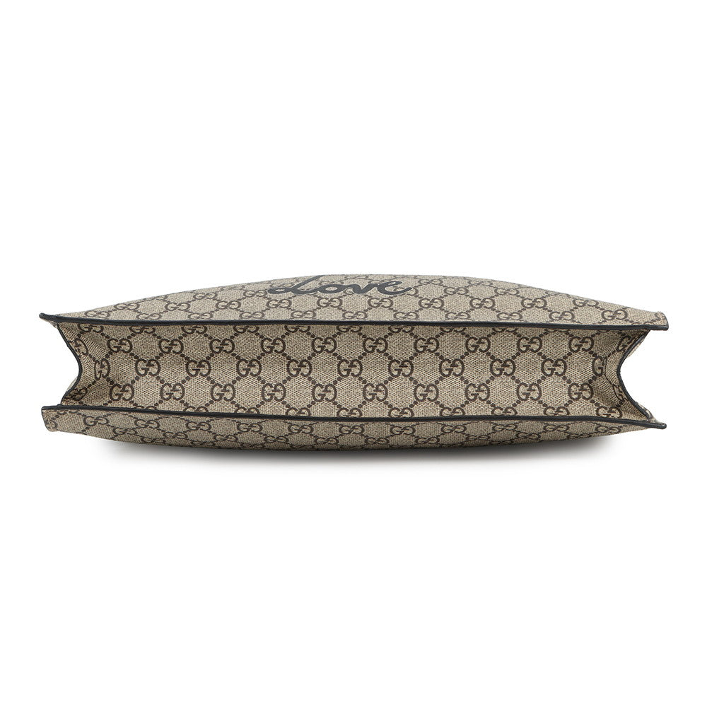 GUCCI Bee Print Tote Bag Beige/Black450950 GG Supreme Leather