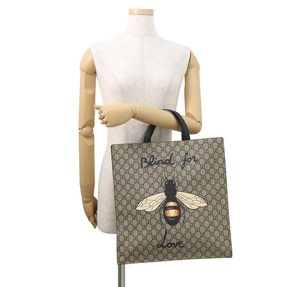 GUCCI Bee Print Tote Bag Beige/Black450950 GG Supreme Leather
