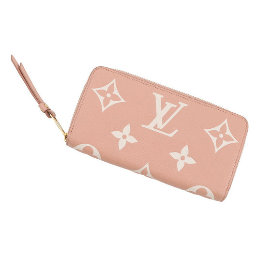 LOUIS VUITTON Zippy Wallet Rose Trianone/CrèmeM81645 Bicolor Monogram Empreinte Leather