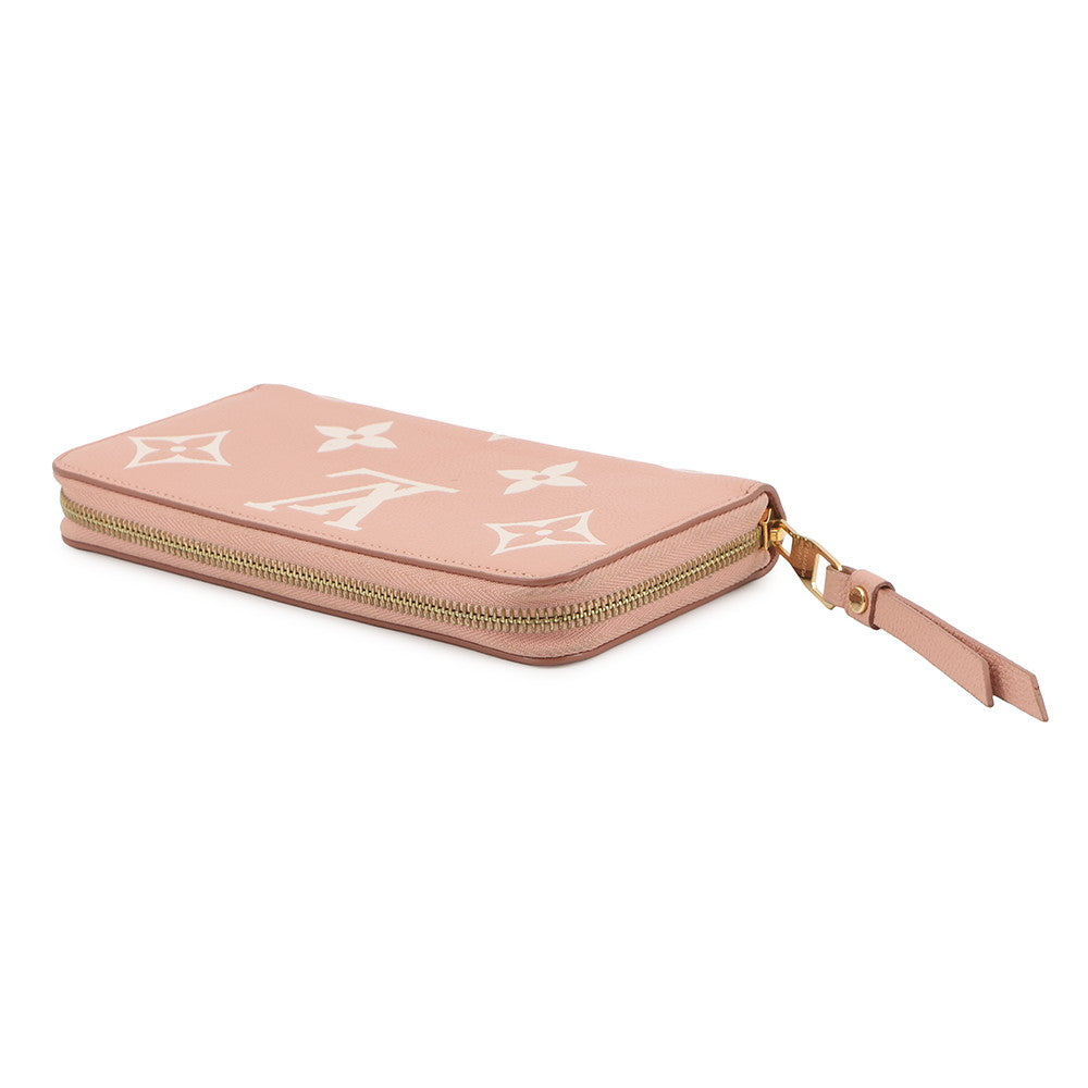 LOUIS VUITTON Zippy Wallet Rose Trianone/CrèmeM81645 Bicolor Monogram Empreinte Leather