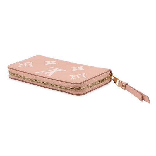 LOUIS VUITTON Zippy Wallet Rose Trianone/CrèmeM81645 Bicolor Monogram Empreinte Leather