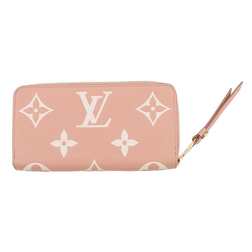 LOUIS VUITTON Zippy Wallet Rose Trianone/CrèmeM81645 Bicolor Monogram Empreinte Leather