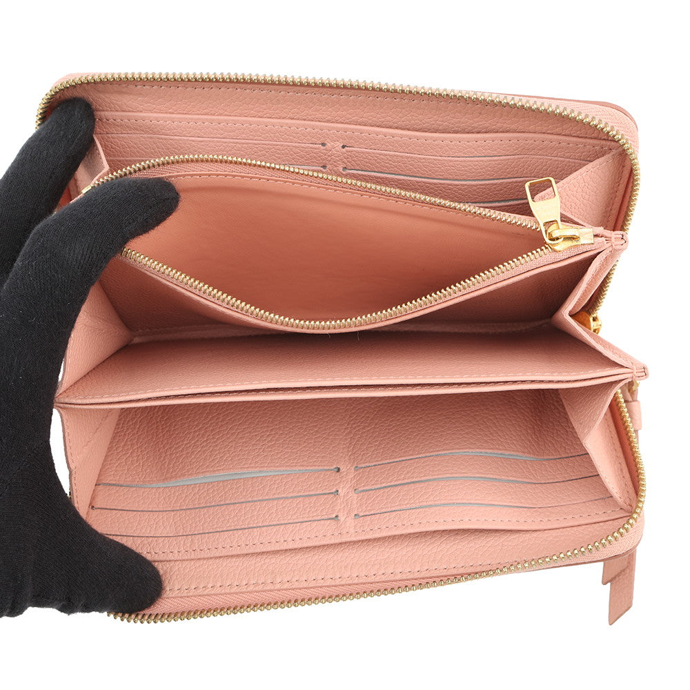 LOUIS VUITTON Zippy Wallet Rose Trianone/CrèmeM81645 Bicolor Monogram Empreinte Leather