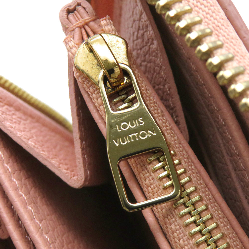 LOUIS VUITTON Zippy Wallet Rose Trianone/CrèmeM81645 Bicolor Monogram Empreinte Leather