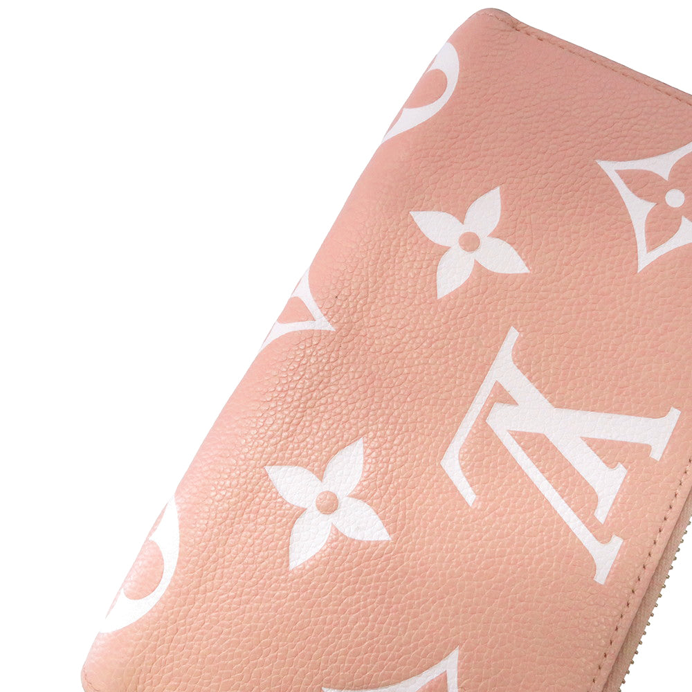 LOUIS VUITTON Zippy Wallet Rose Trianone/CrèmeM81645 Bicolor Monogram Empreinte Leather