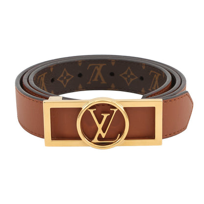 LOUIS VUITTON Belt・Dauphine 25MM Reversible Size 85/34 BrownM0196V Monogram Plain Calf Leather