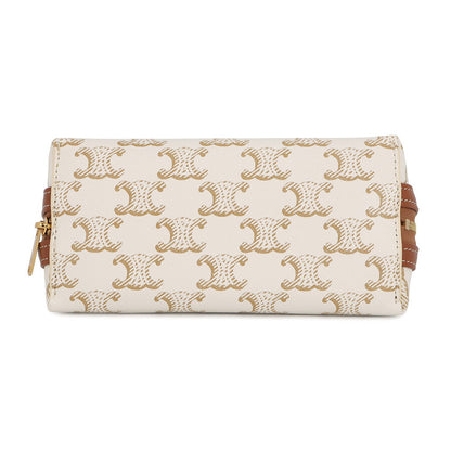 CELINE Triomphe ChainShoulder Bag White/Tan10E382CBX.01TA PVC Leather
