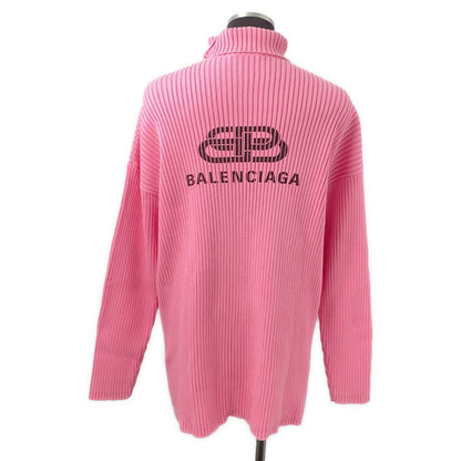 BALENCIAGA Logo Oversized Knit Size XS Pink583089 Cotton100%