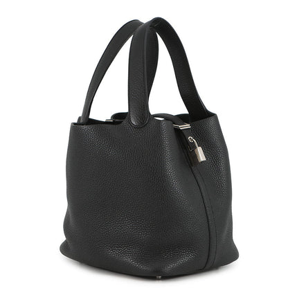 HERMES Picotin Lock Black Taurillon Clemence Size MM