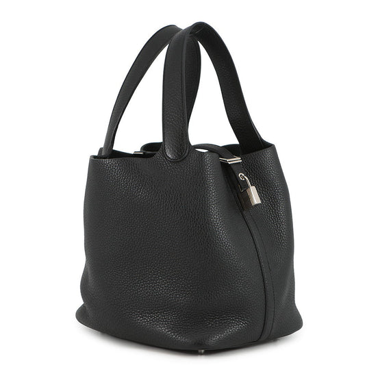 HERMES Picotin Lock Black Taurillon Clemence Size MM