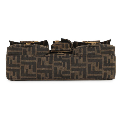 FENDI Zucca Multi-Pocket Baguette Brown/Black8BR808 Jacquard
