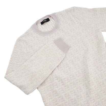 FENDI FF design pullover knit Size 48 Ivory/PinkFZX034 Wool 54%Cotton39% Cashmere7%
