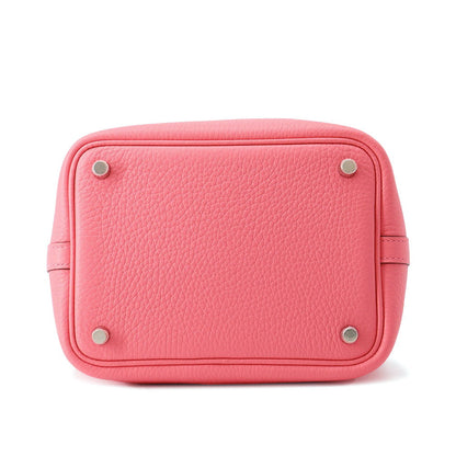 HERMES Picotin Lock Rose Azalee Taurillon Clemence Size PM