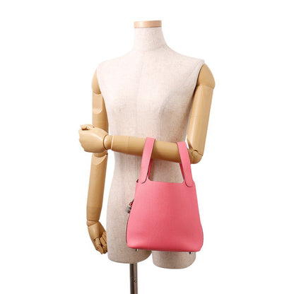 HERMES Picotin Lock Rose Azalee Taurillon Clemence Size PM