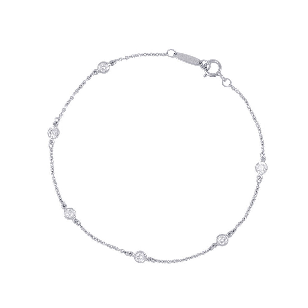 TIFFANY&Co. Elsa Peretti Diamond by the Yard Bracelet60099275 Pt950