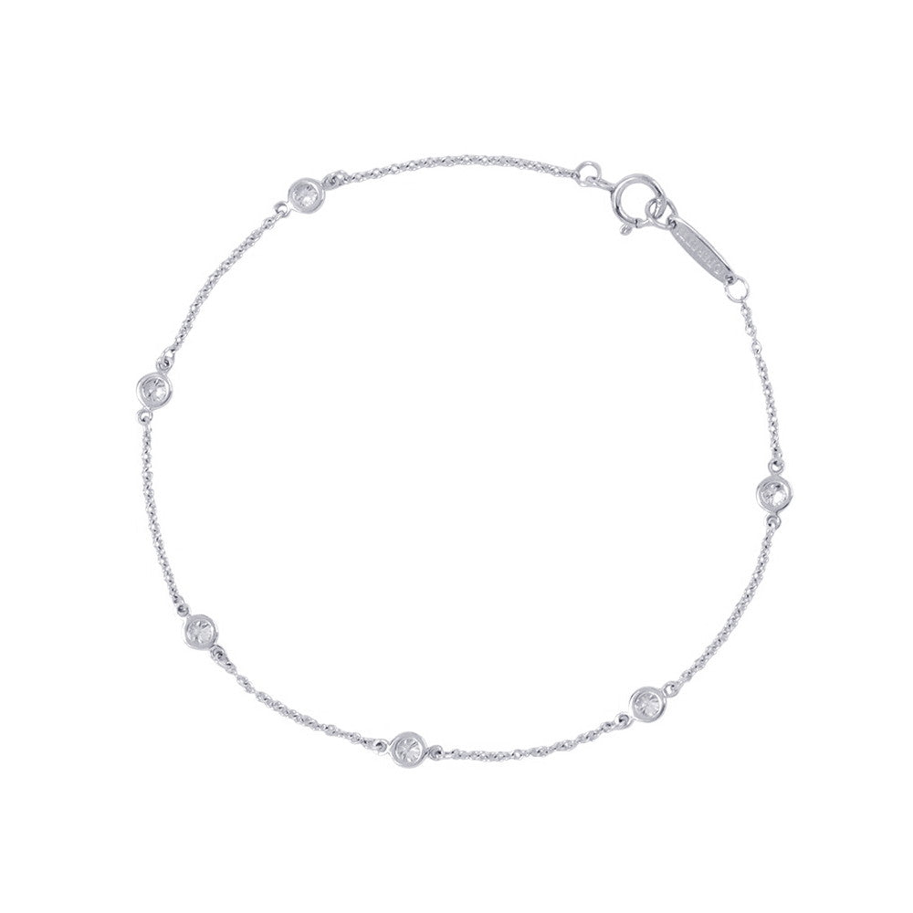 TIFFANY&Co. Elsa Peretti Diamond by the Yard Bracelet60099275 Pt950