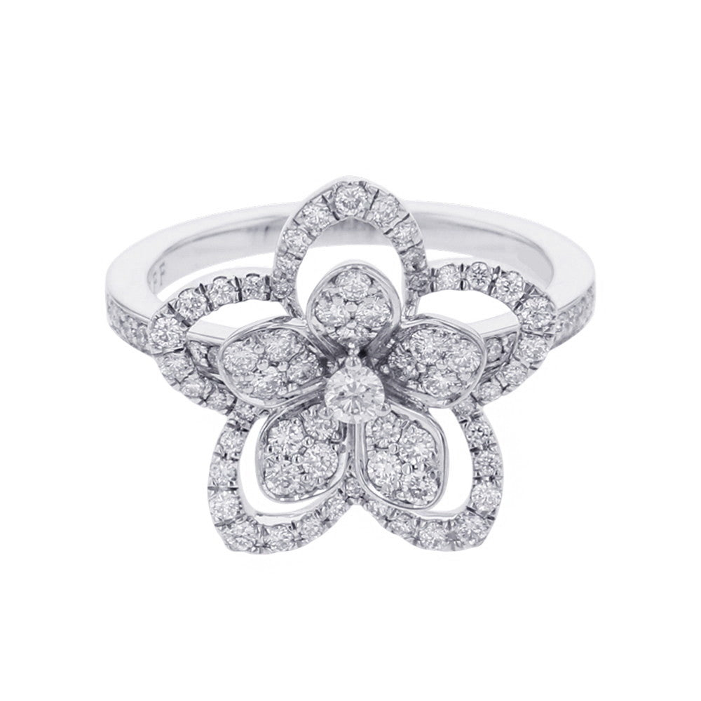 GRAFF Wildflower Diamond Ring Size Approximately No. 9RGR846 18K White Gold