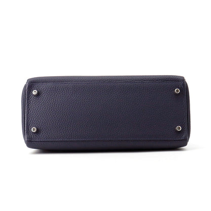 HERMES Kelly Retourne Blue Nuit Togo Leather Size 28