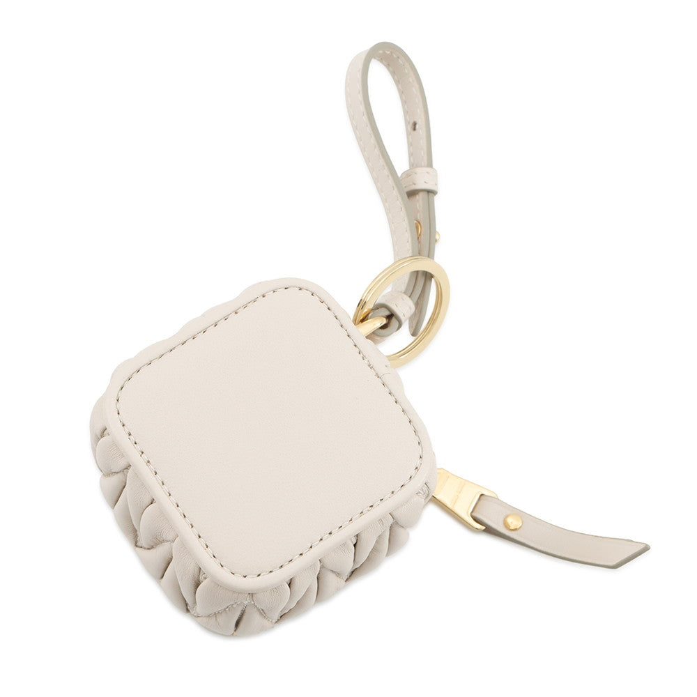 MIUMIU Key Ring ?TRICK MATELASSE KEYRING White5TL527 Leather