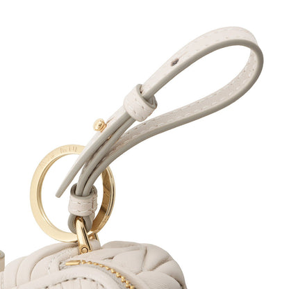 MIUMIU Key Ring ?TRICK MATELASSE KEYRING White5TL527 Leather