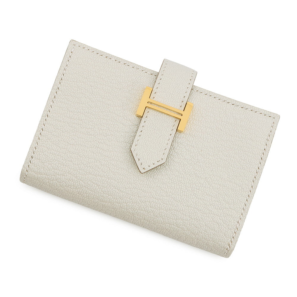 HERMES Bearn Mini Coin purse included mushroom Chevre Myzore Goatskin