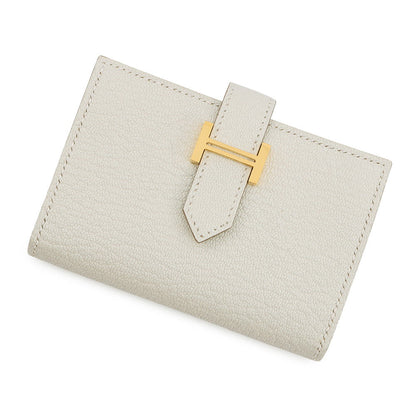HERMES Bearn Mini Coin purse included mushroom Chevre Myzore Goatskin