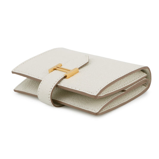 HERMES Bearn Mini Coin purse included mushroom Chevre Myzore Goatskin