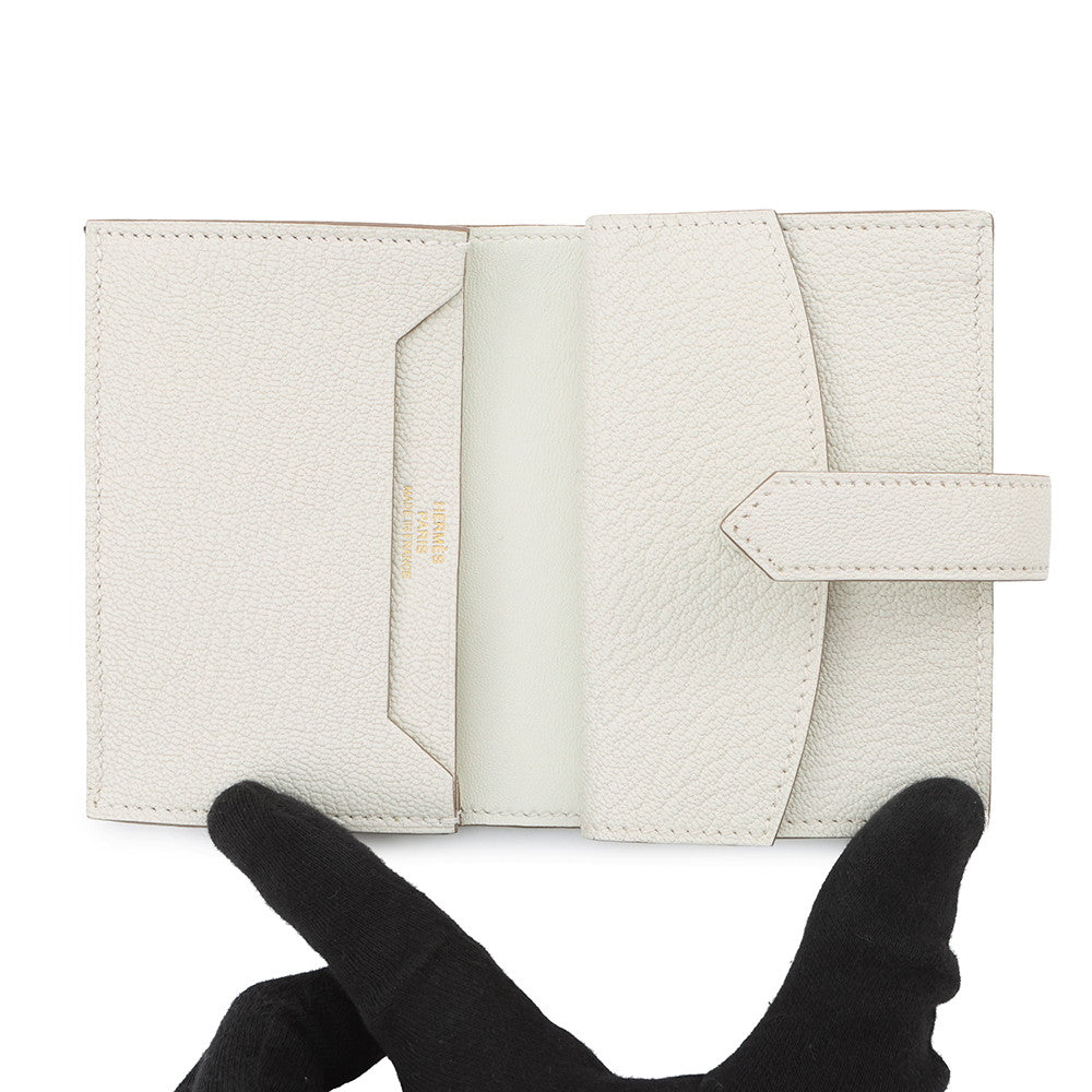 HERMES Bearn Mini Coin purse included mushroom Chevre Myzore Goatskin