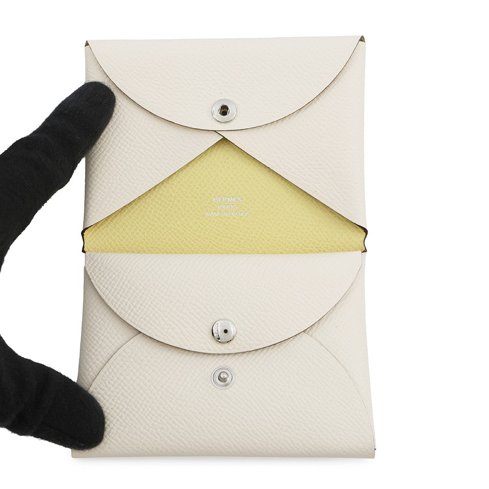 HERMES Calvi Duo Verso Nata / Jaune Poussin Epsom