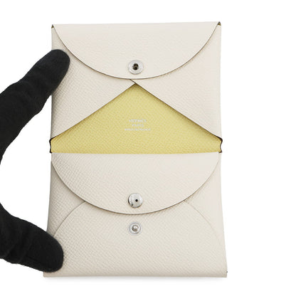 HERMES Calvi Duo Verso Nata / Jaune Poussin Epsom