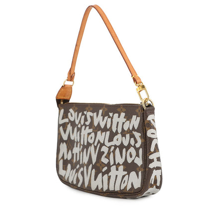LOUIS VUITTON Pochette Accessoires White/BrownM92192 Monogram・Graffiti