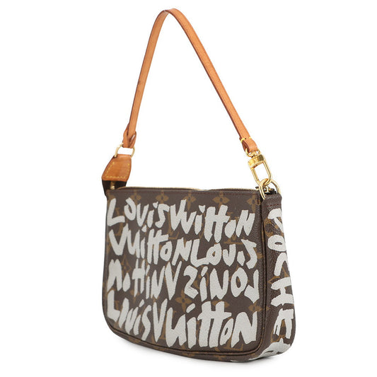 LOUIS VUITTON Pochette Accessoires White/BrownM92192 Monogram・Graffiti