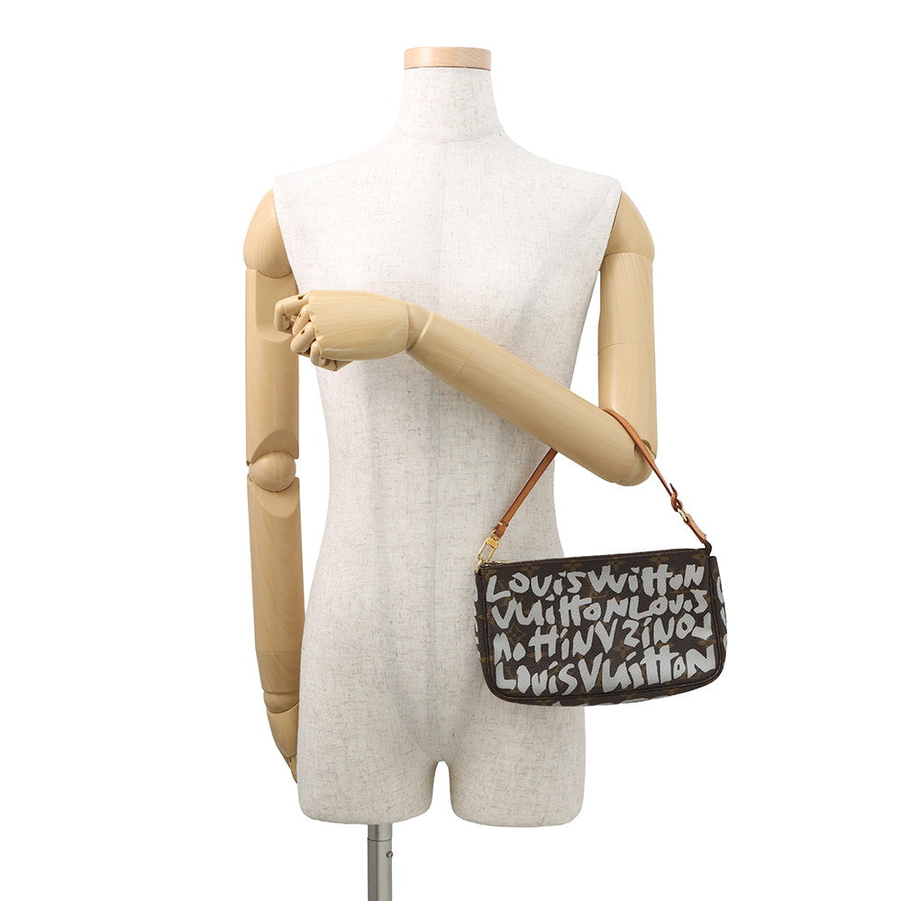 LOUIS VUITTON Pochette Accessoires White/BrownM92192 Monogram・Graffiti