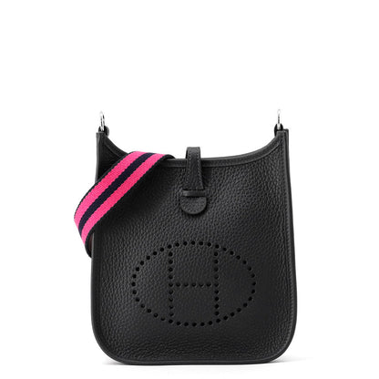 HERMES Evelyne Amazon Long Caban/Rose Shocking/Blue Indigo Taurillon Clemence Size TPM