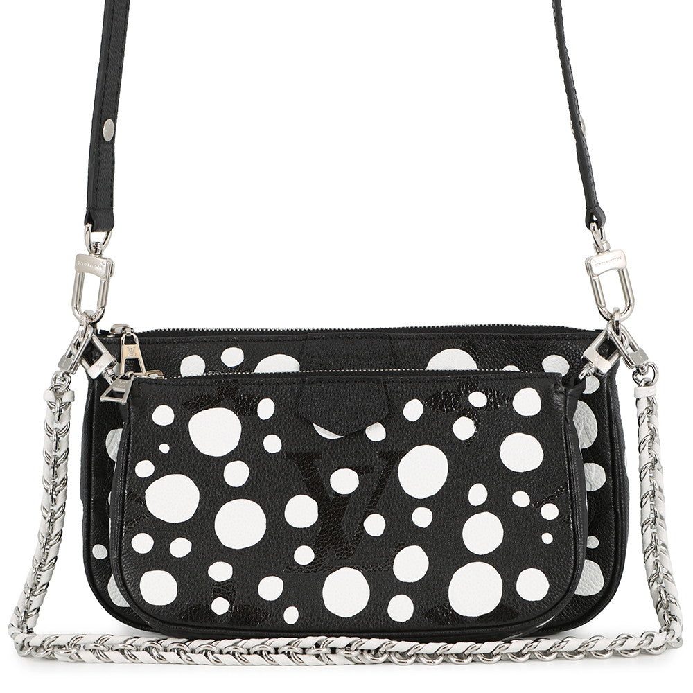 LOUIS VUITTON LV x YK Multi・Pochette Accessoires NoirM46410 Monogram Empreinte Leather Infinity Dot