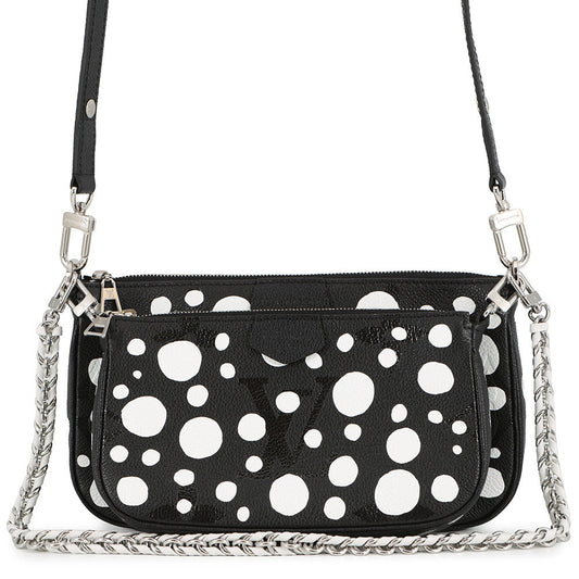 LOUIS VUITTON LV x YK Multi・Pochette Accessoires NoirM46410 Monogram Empreinte Leather Infinity Dot