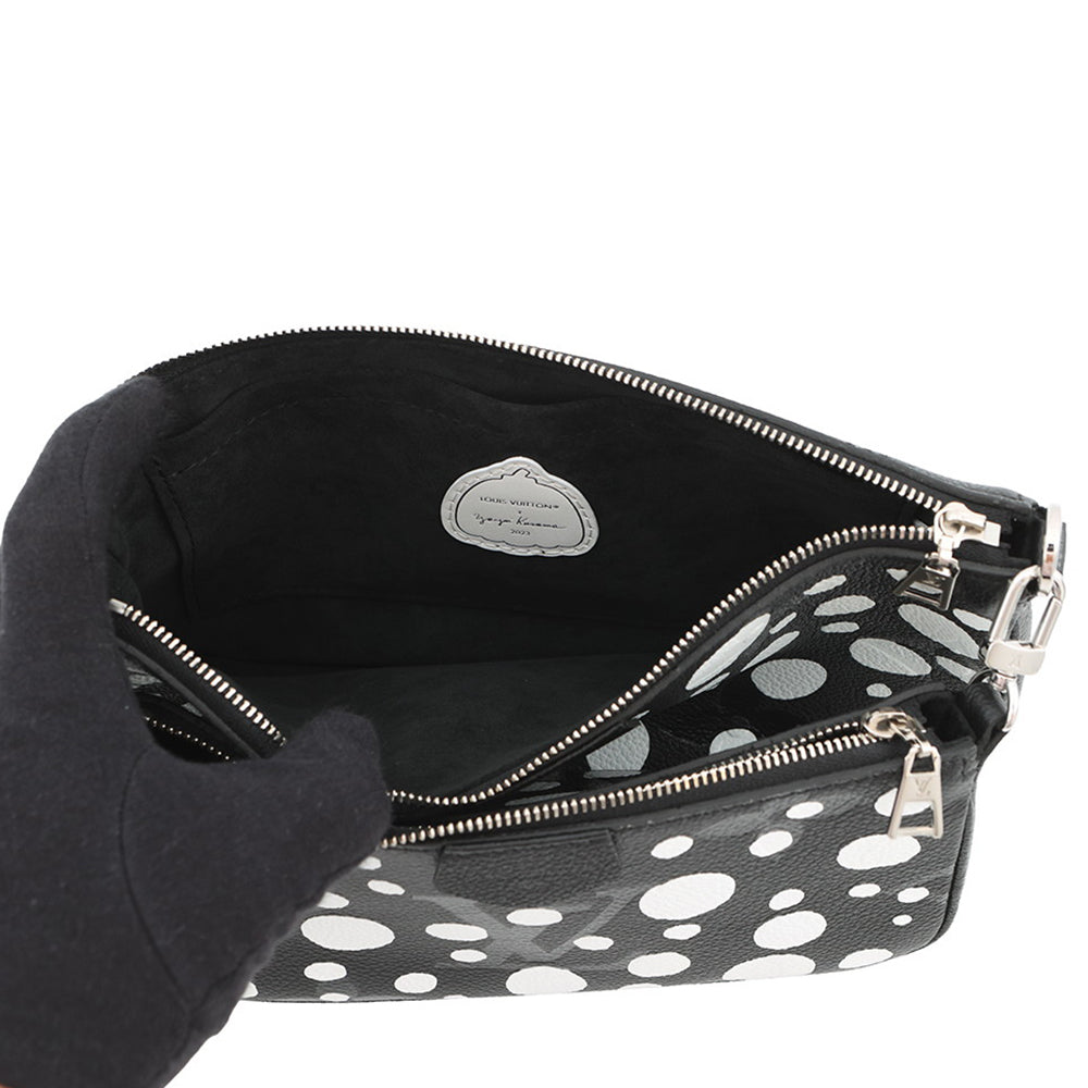 LOUIS VUITTON LV x YK Multi・Pochette Accessoires NoirM46410 Monogram Empreinte Leather Infinity Dot