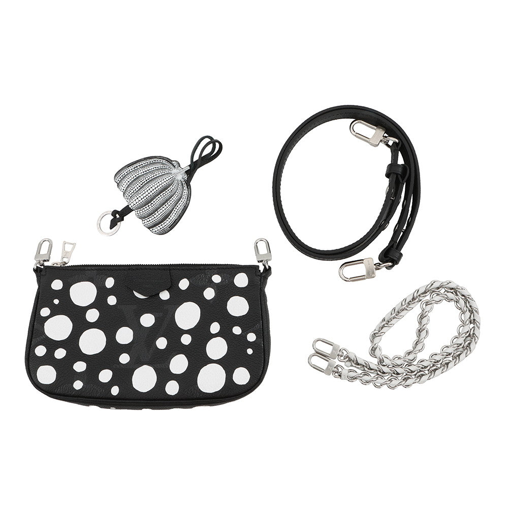 LOUIS VUITTON LV x YK Multi・Pochette Accessoires NoirM46410 Monogram Empreinte Leather Infinity Dot