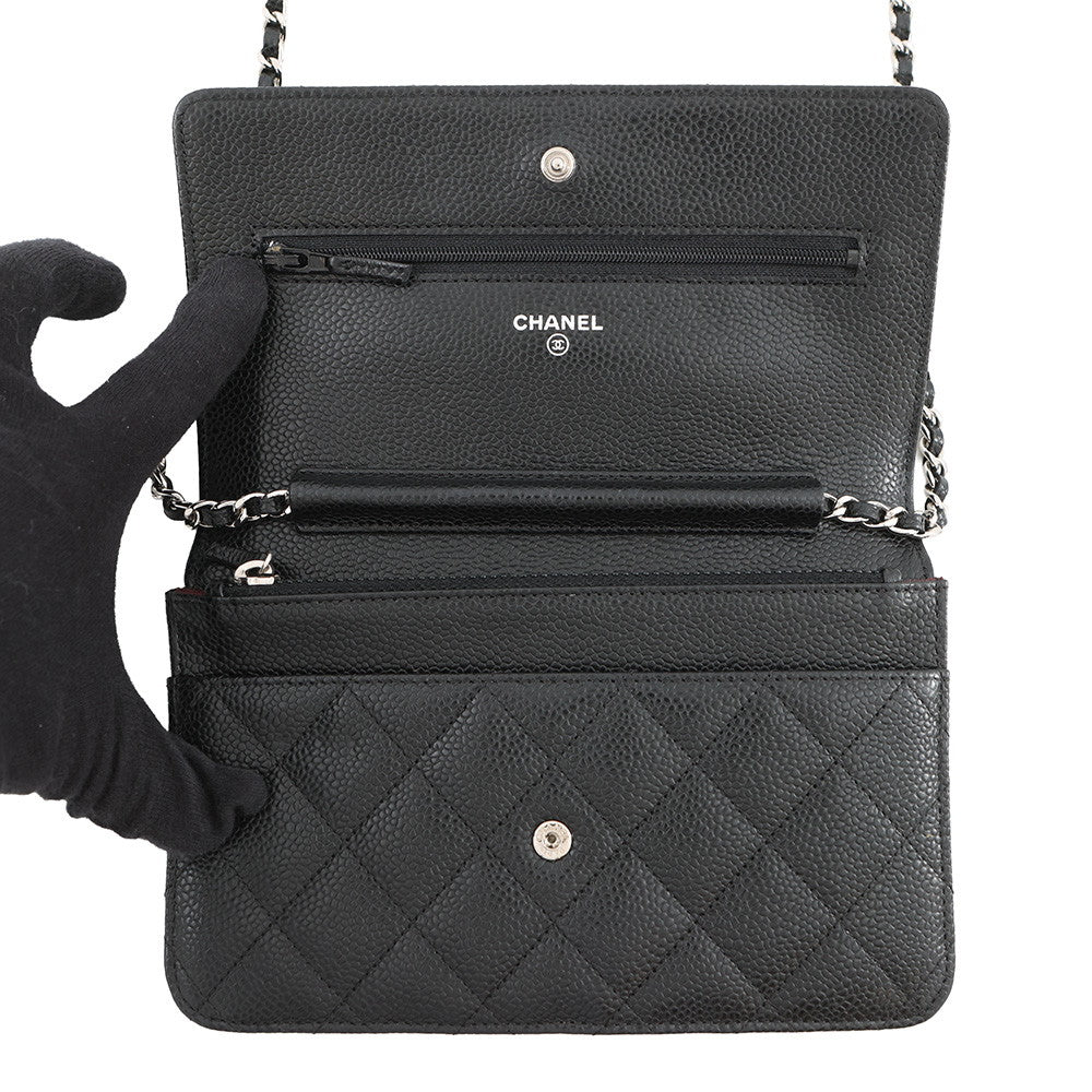CHANEL Matelasse Chain wallet BlackAP0250 Caviar Leather