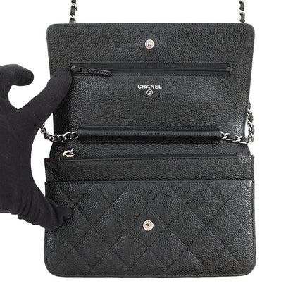 CHANEL Matelasse Chain wallet BlackAP0250 Caviar Leather