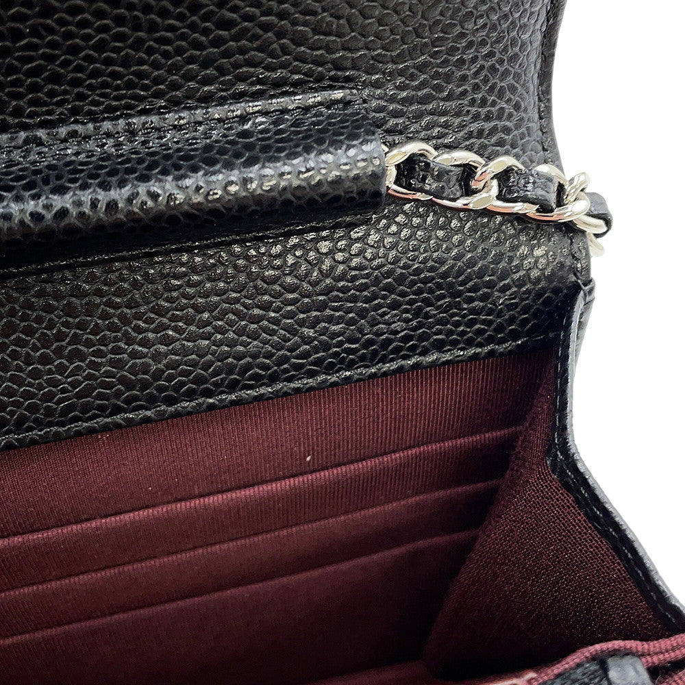 CHANEL Matelasse Chain wallet BlackAP0250 Caviar Leather