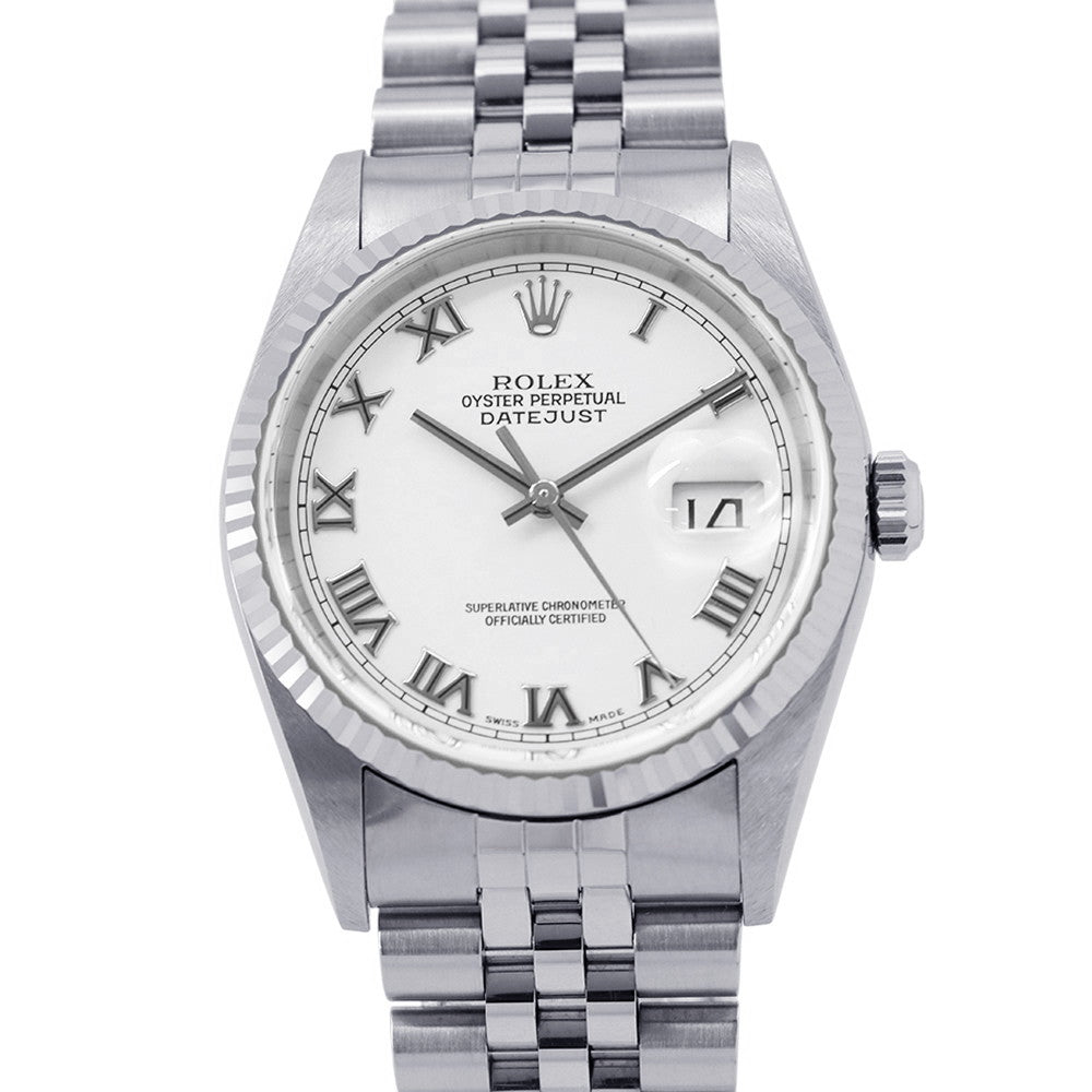 ROLEX Datejust W36mm Stainless Steel K18WG White Dial16234