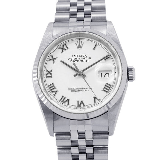 ROLEX Datejust W36mm Stainless Steel K18WG White Dial16234