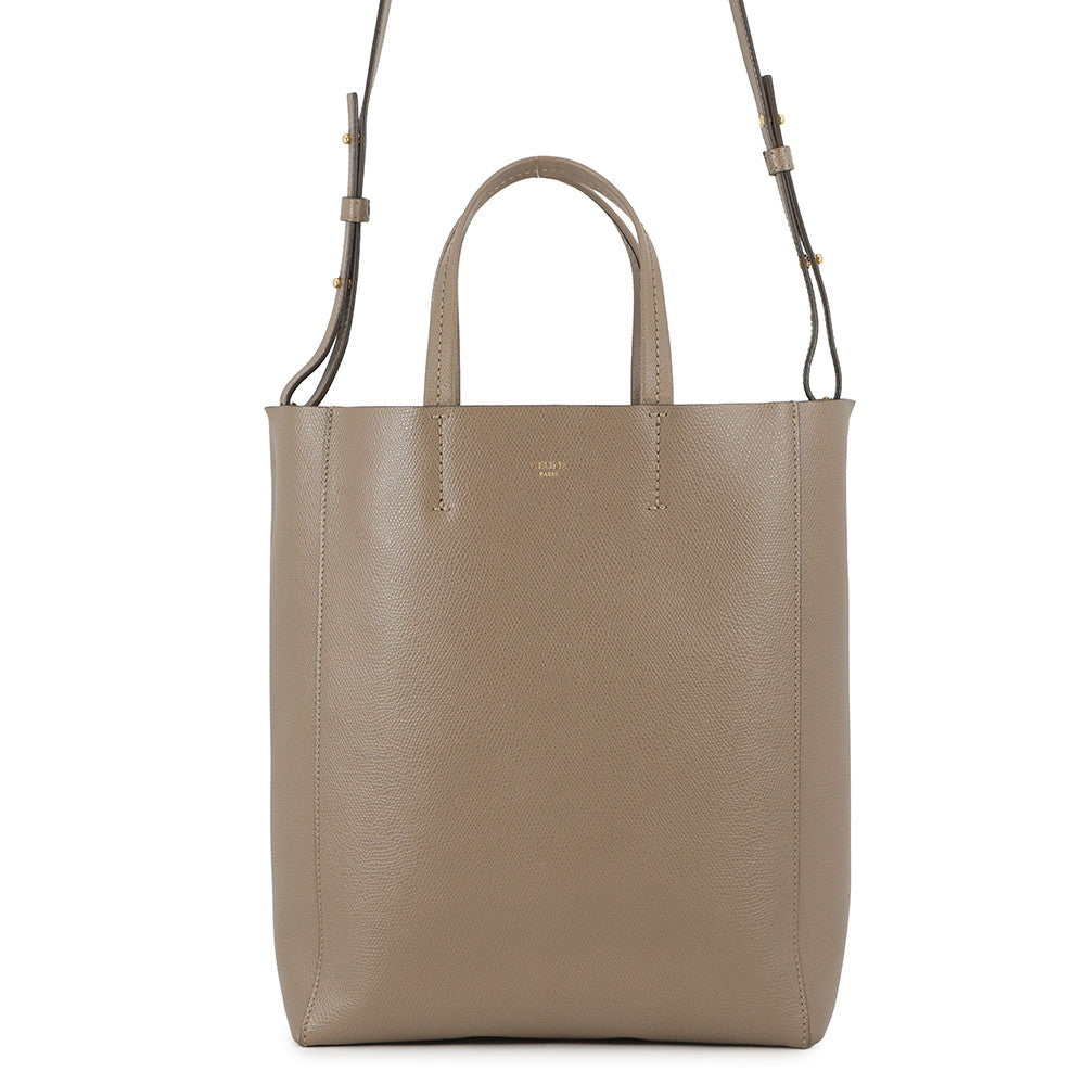 CELINE Vertical Cavas Taupe Grey189813XBA Calf Leather Size Small