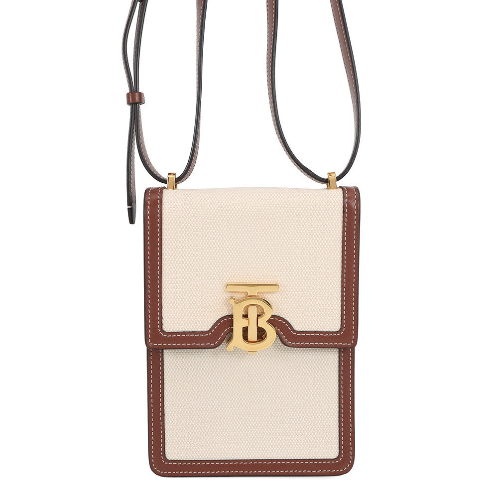 BURBERRY Robin Shoulder Pouch Beige/Brown8031649 Canvas Leather