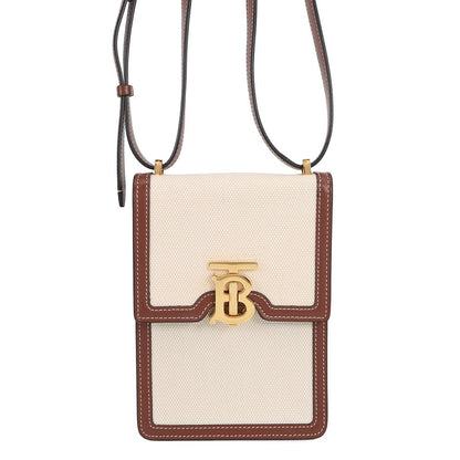 BURBERRY Robin Shoulder Pouch Beige/Brown8031649 Canvas Leather