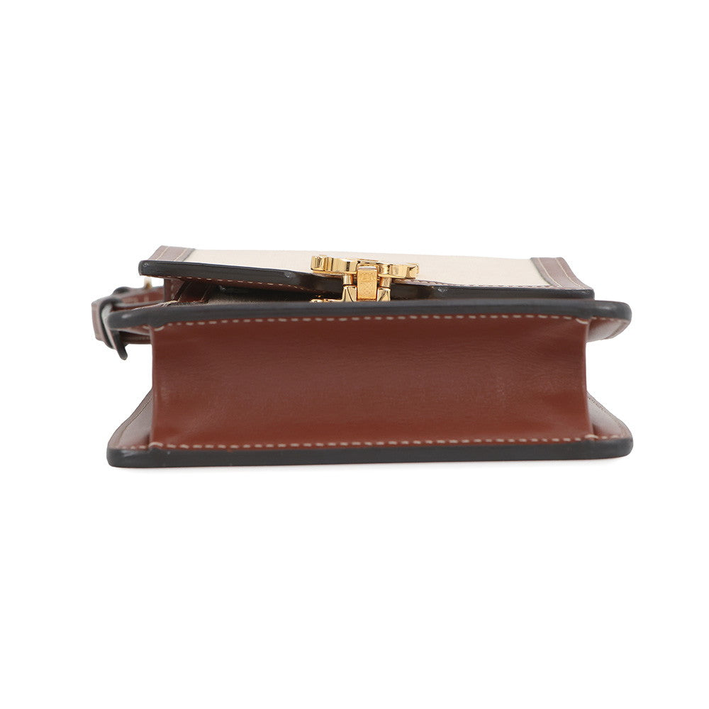BURBERRY Robin Shoulder Pouch Beige/Brown8031649 Canvas Leather