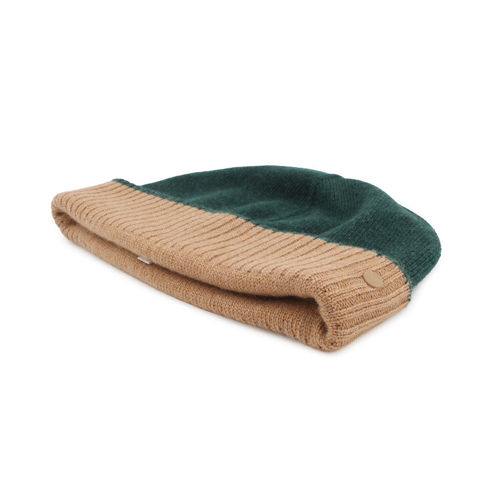 HERMES Knit cap "Hugo" Size L Vert Cashmere100%