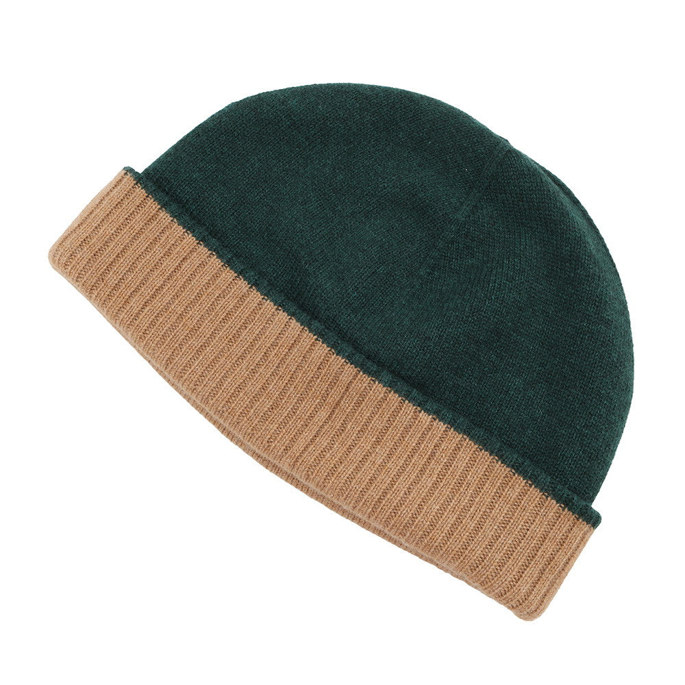 HERMES Knit cap "Hugo" Size L Vert Cashmere100%
